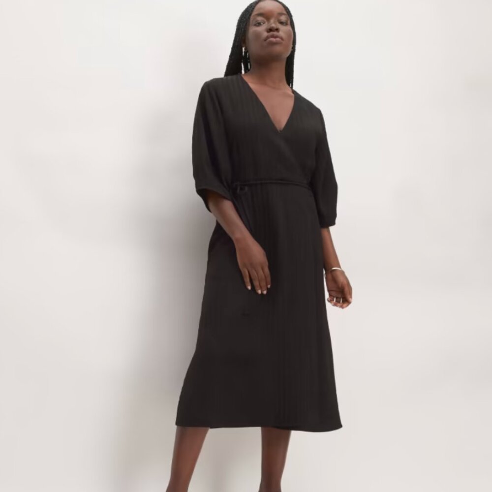 NWT Everlane The City Stripe Wrap Dress 10